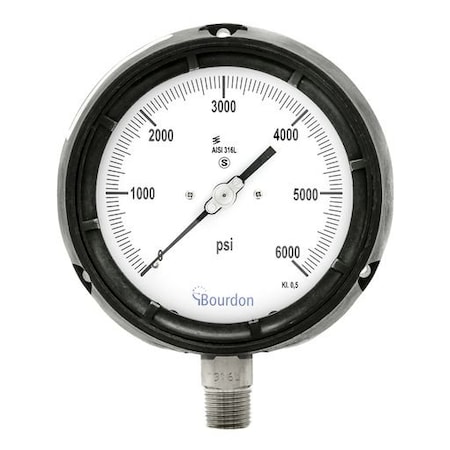 Bourdon 4.5 in. 0/6000 PSI 1/2 in. NPT LM AHG6-A62.H38